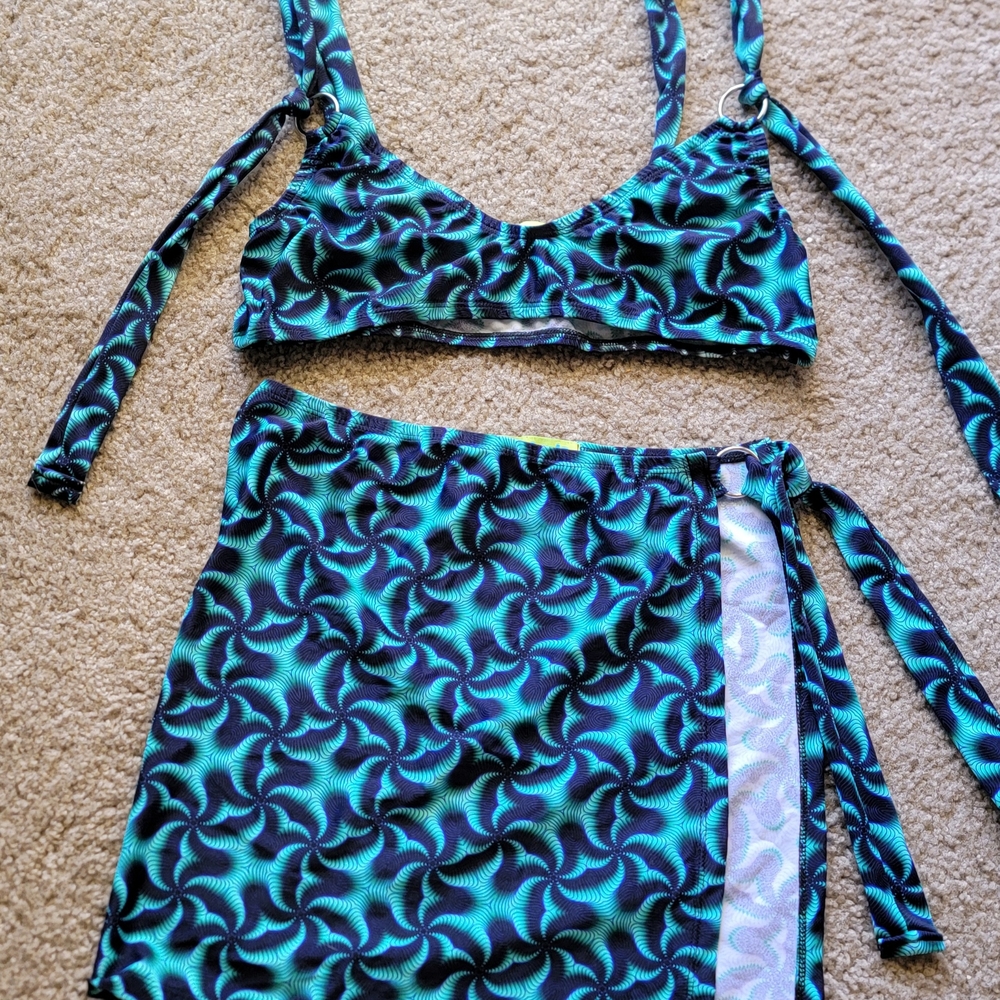 Blue and Green Patterned Festival Set